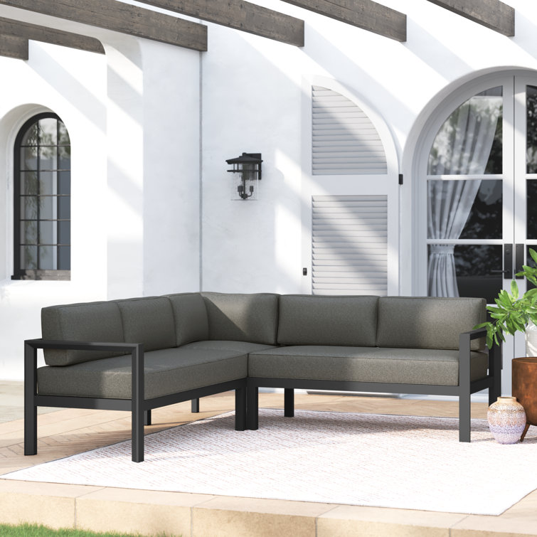 Metal outdoor best sale sectional sofa